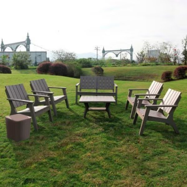 DUKAPÂ Outdoor Enzo 7 Piece Patio Sofa Seating Set, Gray, Rta Products Llc, Mfr#: O-DK-018019GRE